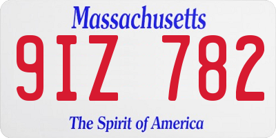MA license plate 9IZ782