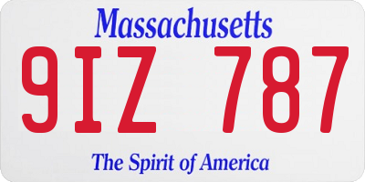MA license plate 9IZ787