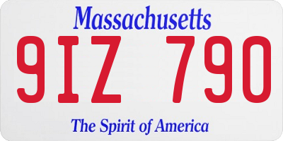 MA license plate 9IZ790