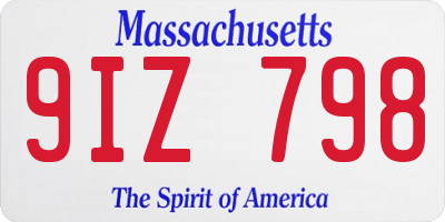 MA license plate 9IZ798