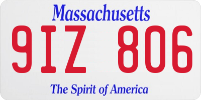 MA license plate 9IZ806