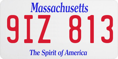 MA license plate 9IZ813
