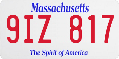 MA license plate 9IZ817