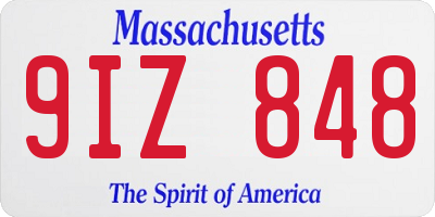 MA license plate 9IZ848