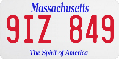 MA license plate 9IZ849