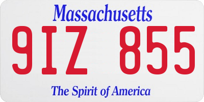 MA license plate 9IZ855