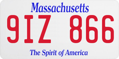 MA license plate 9IZ866