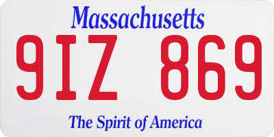 MA license plate 9IZ869