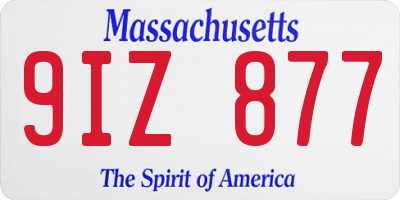 MA license plate 9IZ877