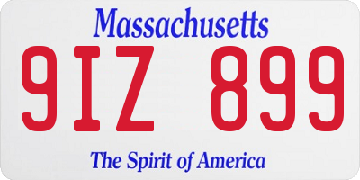 MA license plate 9IZ899