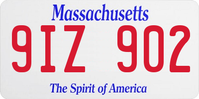 MA license plate 9IZ902