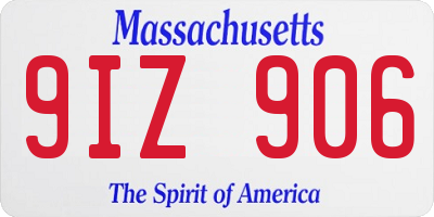 MA license plate 9IZ906