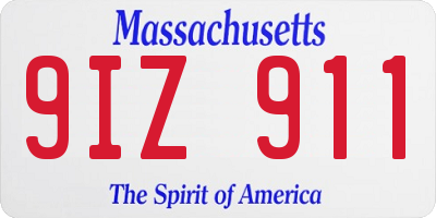MA license plate 9IZ911