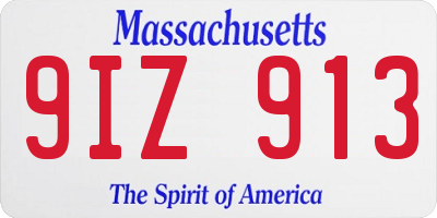 MA license plate 9IZ913