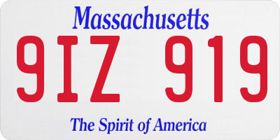 MA license plate 9IZ919