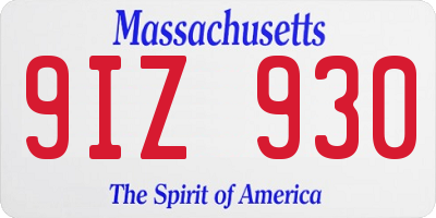 MA license plate 9IZ930