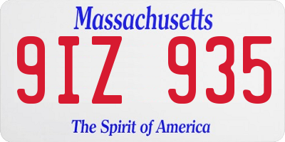 MA license plate 9IZ935