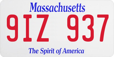 MA license plate 9IZ937