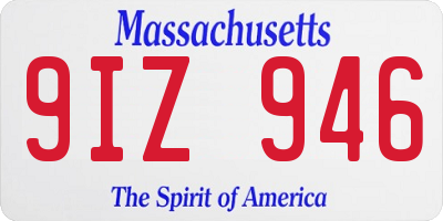 MA license plate 9IZ946