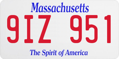 MA license plate 9IZ951