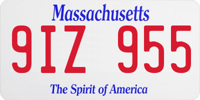 MA license plate 9IZ955