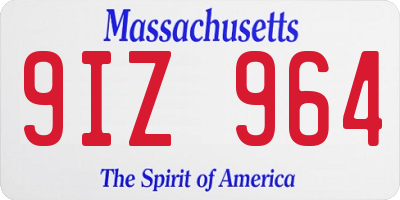 MA license plate 9IZ964