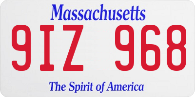 MA license plate 9IZ968