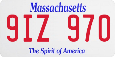 MA license plate 9IZ970