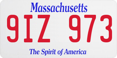 MA license plate 9IZ973