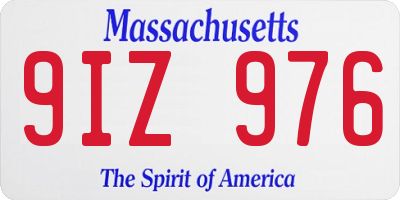 MA license plate 9IZ976