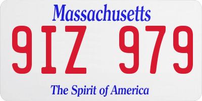 MA license plate 9IZ979