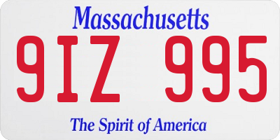 MA license plate 9IZ995