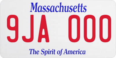 MA license plate 9JA000