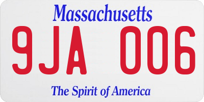 MA license plate 9JA006