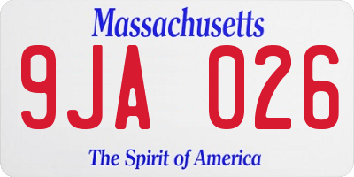 MA license plate 9JA026