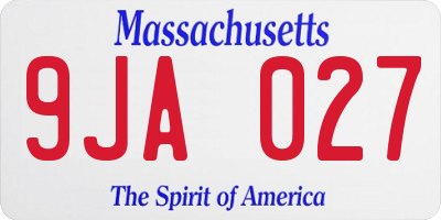 MA license plate 9JA027