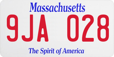 MA license plate 9JA028
