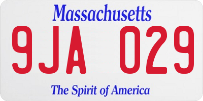 MA license plate 9JA029