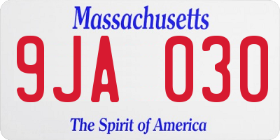 MA license plate 9JA030