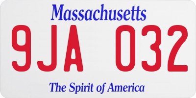MA license plate 9JA032