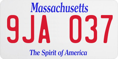 MA license plate 9JA037