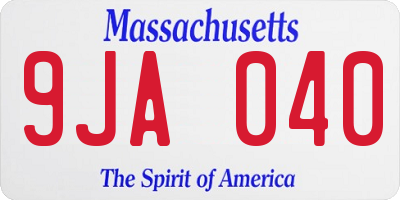 MA license plate 9JA040