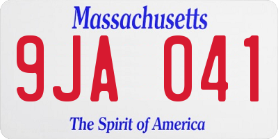 MA license plate 9JA041