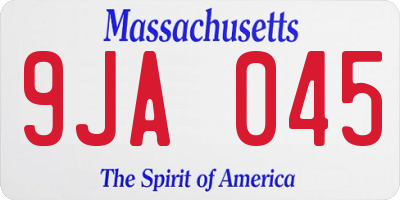 MA license plate 9JA045