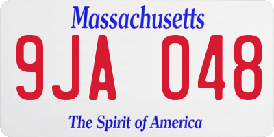 MA license plate 9JA048