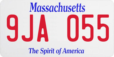 MA license plate 9JA055
