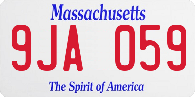 MA license plate 9JA059