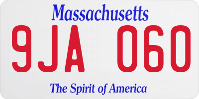 MA license plate 9JA060