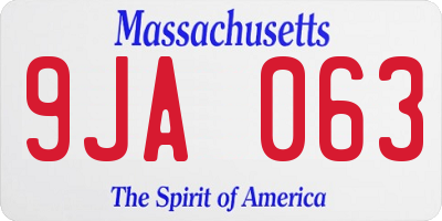 MA license plate 9JA063