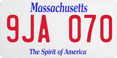 MA license plate 9JA070